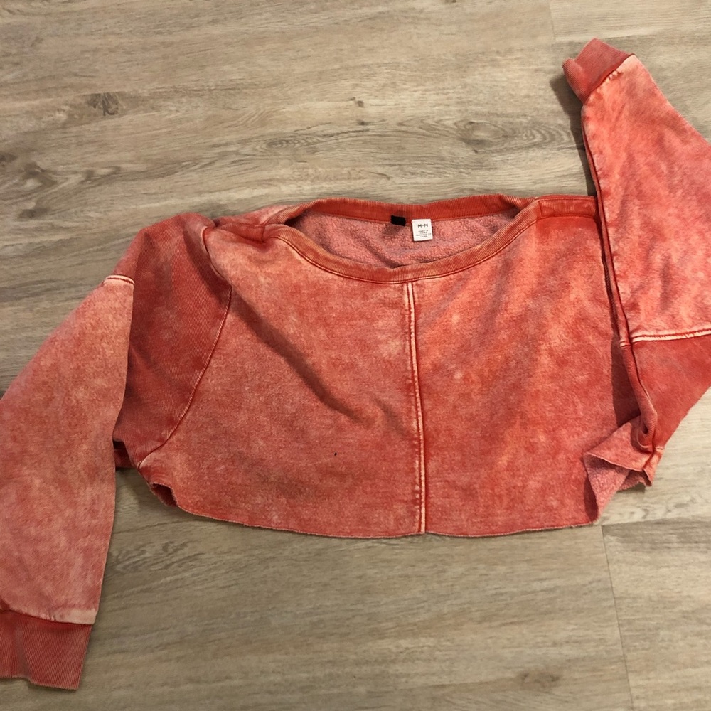 BDG orange long sleeve cropped top